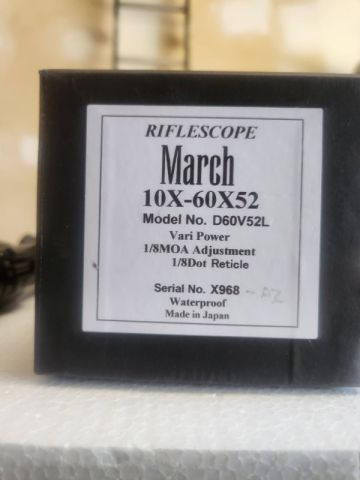 March 10X-60X Power Rifle Scope 1/8 DOT  1/8 MOA